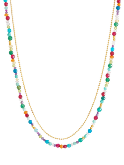 Dower & Hall Orissa Layer Necklace, Gold, Gold/Multi