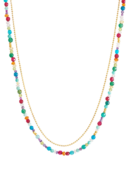 Dower & Hall Orissa Layer Necklace, Gold, Gold/Multi