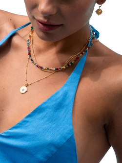 Dower & Hall Orissa Layer Necklace, Gold - view 2, Gold/Multi