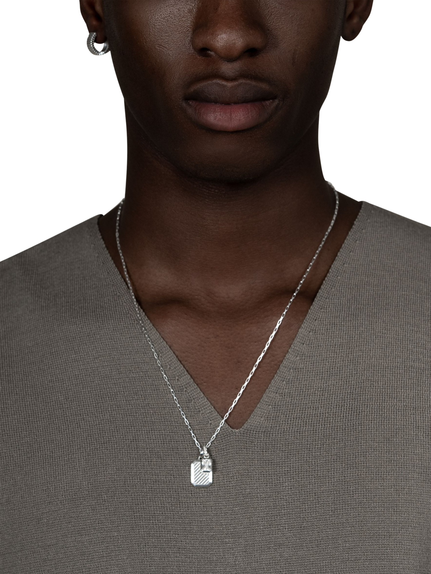 Product image 2 of 5, which shows Dower & Hall Men's Humbug Necklace, Silver