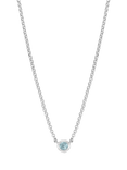 Dower & Hall 4mm Aquamarine Dewdrop Chain Necklace, Silver