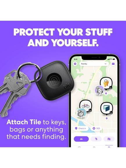 Life360 Tile Mate Keys/Item Finder with Bluetooth Tracker, iOS & Android Compatible, Pack of 4, Multi - view 2, Multi