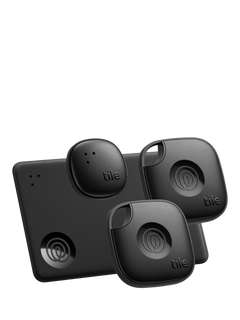 Life360 Tile Essentials Item Finder with Bluetooth Tracker, iOS & Android Compatible, Pack of 4, Black