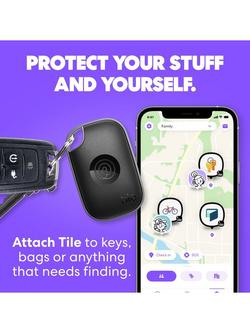 Life360 Tile Pro Keys/Item Finder with Powerful Bluetooth Tracker, iOS & Android Compatible, Pack of 1, Black - view 2, Black