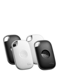 Life360 Tile Pro Keys/Item Finder with Powerful Bluetooth Tracker, iOS & Android Compatible, Pack of 4, Black/White, Black/White