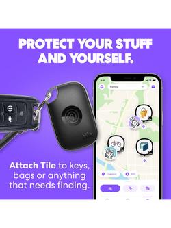 Life360 Tile Pro Keys/Item Finder with Powerful Bluetooth Tracker, iOS & Android Compatible, Pack of 4, Black/White - view 2, Black/White