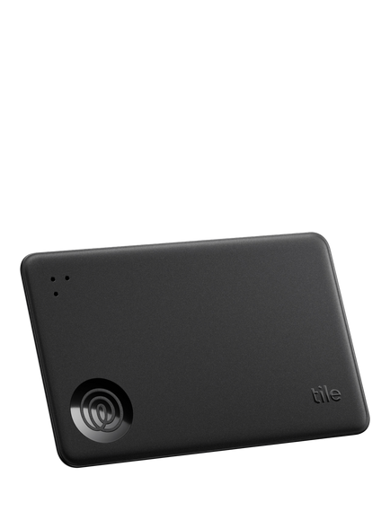 Life360 Tile Slim Wallet/Item Finder with Bluetooth Tracker, iOS & Android Compatible, Pack of 1, Black, Black