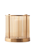 Truly Glass Hurricane Glass Candle Holder, Brass