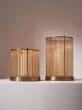 Truly Glass Hurricane Glass Candle Holder, Brass