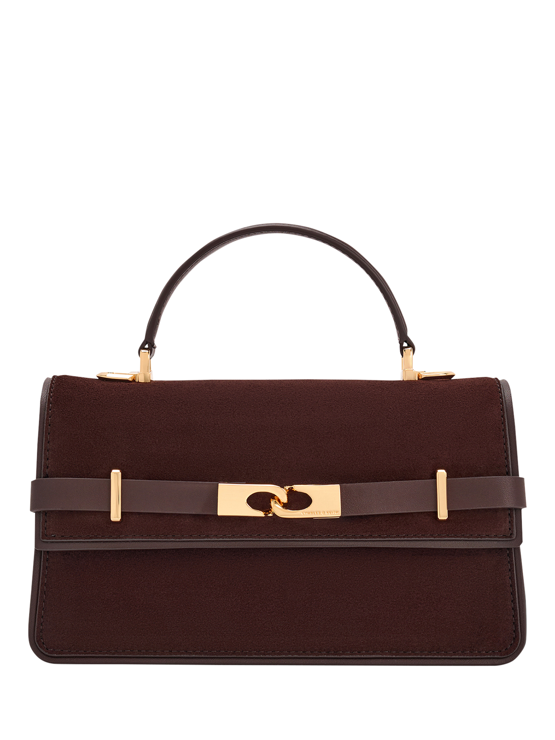 CHARLES KEITH Arlet Crossbody Turn Lock Handbag, Brown