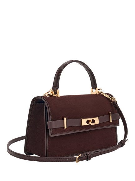 CHARLES & KEITH Arlet Crossbody Turn Lock Handbag - view 2, Espresso Brown