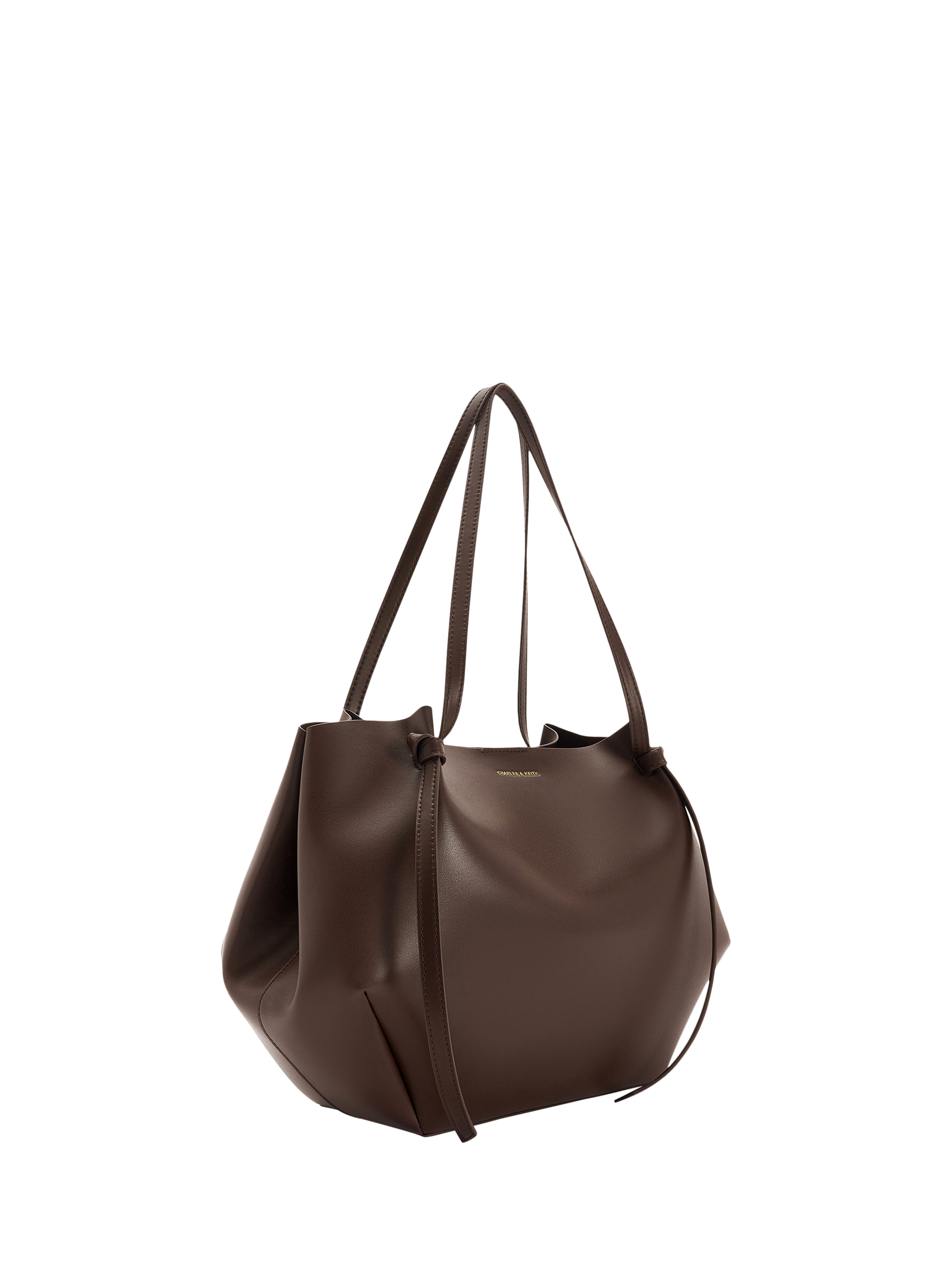 Product image 3 of 6, which shows CHARLES & KEITH Calla XL Magnetic Closure Tote Bag, Chocolate