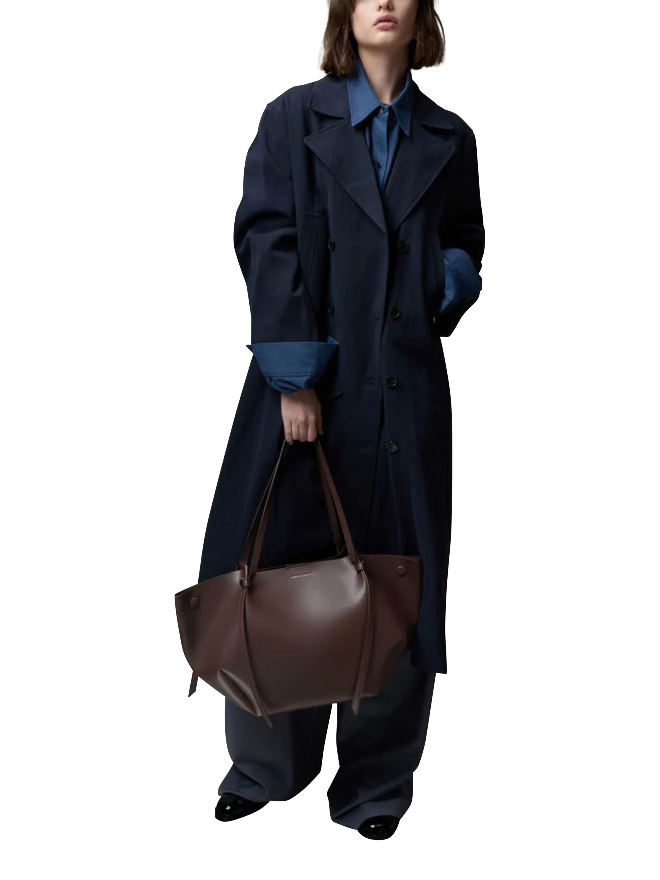 Product image 2 of 6, which shows CHARLES & KEITH Calla XL Magnetic Closure Tote Bag, Chocolate