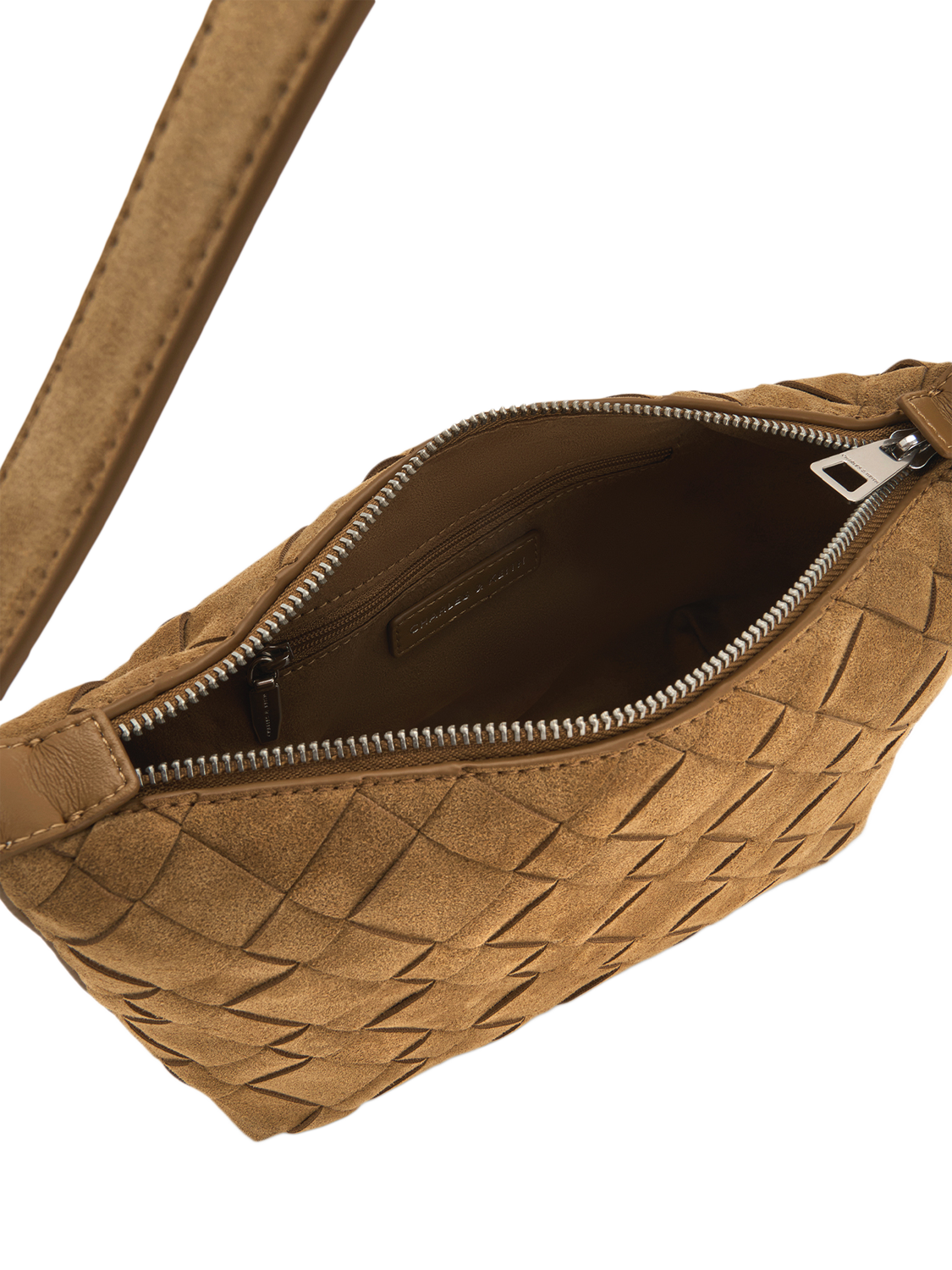 Product image 6 of 7, which shows CHARLES & KEITH Ivette Textured Suede Shoulder Bag, Sand