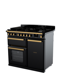 Rangemaster Estel Deluxe ESDL 100cm Dual Fuel Range Cooker with Gas Hob - view 2, Black