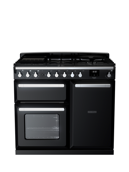 Rangemaster Estel Deluxe 100cm Dual Fuel Range Cooker with Gas Hob, Black
