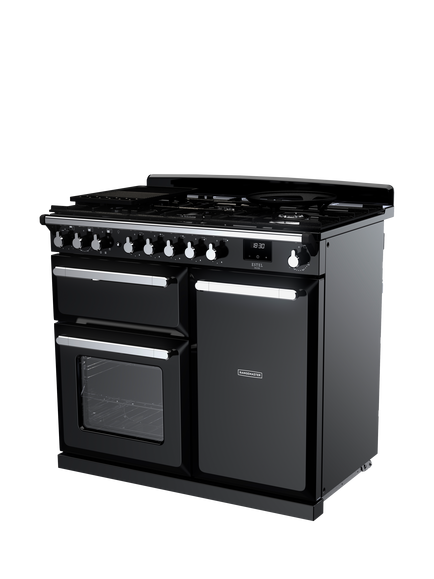 Rangemaster Estel Deluxe 100cm Dual Fuel Range Cooker with Gas Hob - view 2, Black