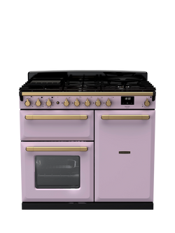 Rangemaster Estel Deluxe 100cm Dual Fuel Range Cooker with Gas Hob, Heather/Antique Brass