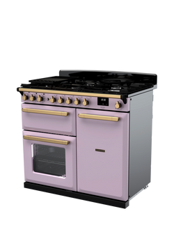 Rangemaster Estel Deluxe 100cm Dual Fuel Range Cooker with Gas Hob - view 2, Heather/Antique Brass