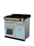 Rangemaster Estel Deluxe ESDL 100cm Dual Fuel Range Cooker with Gas Hob, Misty Blue
