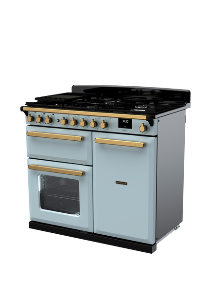 Rangemaster Estel Deluxe ESDL 100cm Dual Fuel Range Cooker with Gas Hob - view 2, Misty Blue
