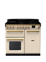 Rangemaster Estel Deluxe ESDL 100cm Dual Fuel Range Cooker with Gas Hob, Pale Cream