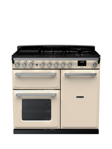 Rangemaster Estel Deluxe 100cm Dual Fuel Range Cooker with Gas Hob, Pale Cream
