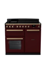 Rangemaster Estel Deluxe ESDL 100cm Dual Fuel Range Cooker with Gas Hob, Bordeaux