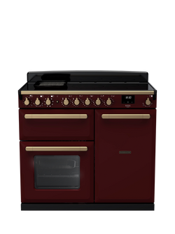 Rangemaster Estel Deluxe ESDL 100cm Dual Fuel Range Cooker with Gas Hob, Bordeaux
