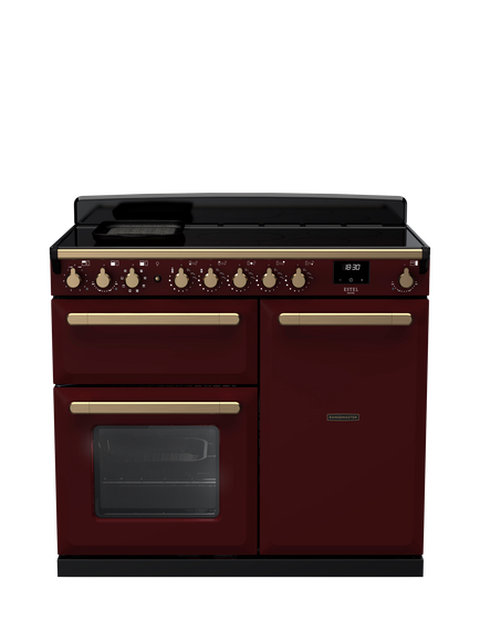 Rangemaster Estel Deluxe ESDL 100cm Dual Fuel Range Cooker with Gas Hob, Bordeaux
