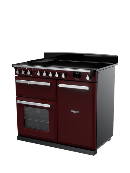 Rangemaster Estel Deluxe 100cm Electric Range Cooker with Induction Hob - view 2, Bordeaux