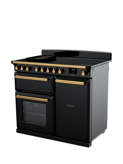 Rangemaster Estel Deluxe 100cm Electric Range Cooker with Induction Hob - view 2, Black/Antique Brass
