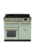 Rangemaster Estel Deluxe 100cm Electric Range Cooker with Induction Hob, Mint/Antique Brass
