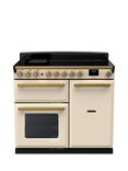 Rangemaster Estel Deluxe 100cm Electric Range Cooker with Induction Hob, Pale Cream/Antique Brass