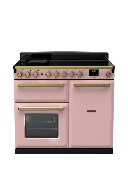 Rangemaster Estel Deluxe ESDL 100cm Dual Fuel Range Cooker with Gas Hob, Pink