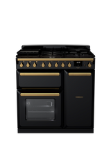 Rangemaster Edge Deluxe 90cm Dual Fuel Range Cooker with Gas Hob, Black