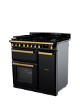 Rangemaster Edge Deluxe 90cm Dual Fuel Range Cooker with Gas Hob, Black