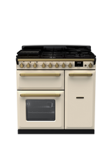 Rangemaster Edge Deluxe 90cm Dual Fuel Range Cooker with Gas Hob, Pale Cream
