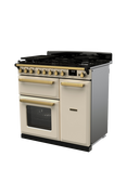 Rangemaster Edge Deluxe 90cm Dual Fuel Range Cooker with Gas Hob, Pale Cream