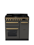 Rangemaster Edge Deluxe 90cm Dual Fuel Range Cooker with Gas Hob, Slate