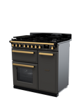 Rangemaster Edge Deluxe 90cm Dual Fuel Range Cooker with Gas Hob, Slate