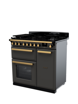 Rangemaster Edge Deluxe 90cm Dual Fuel Range Cooker with Gas Hob - view 2, Slate