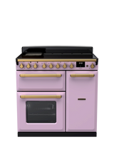 Rangemaster Estel Deluxe 90cm Electric Range Cooker with Induction Hob, Heather/Antique Brass