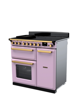 Rangemaster Estel Deluxe 90cm Electric Range Cooker with Induction Hob - view 2, Heather/Antique Brass