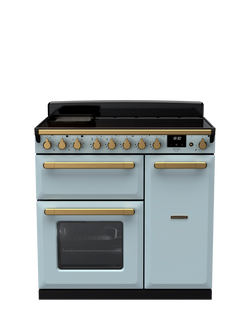 Rangemaster Estel Deluxe 90cm Electric Range Cooker with Induction Hob, Misty Blue
