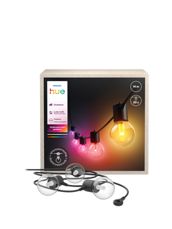 Philips Hue Festavia Outdoor White & Colour Gradient Globe String Lights, 14m, Black, Multi Multi