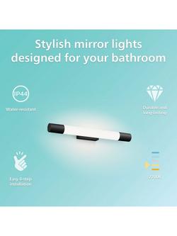 Philips Rover 5WRND LED Bathroom Mirror Light, Black Black - view 2, Black Black