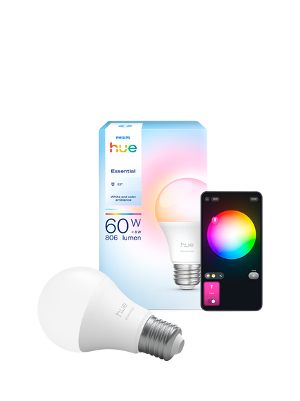 Philips Hue White & Colour Ambiance Essential E27 8W LED Smart Bulb - view 2, Multi Multi