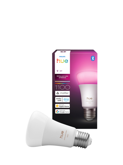 Philips Hue White & Colour Ambiance 1100 E27 Smart Bulb, Multi Multi