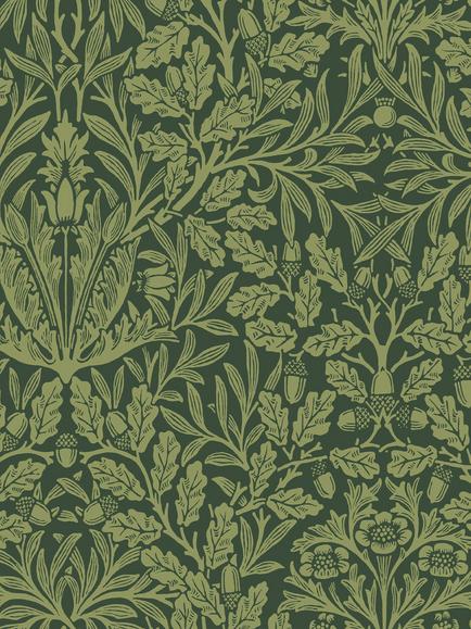 William Morris At Home Acorn Garden Wallpaper, Garden Green
